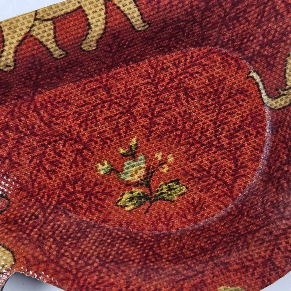Red Sunglass Glasses Trinket Tray Red Elephant Gold Pattern Catchall‎ Home Decor